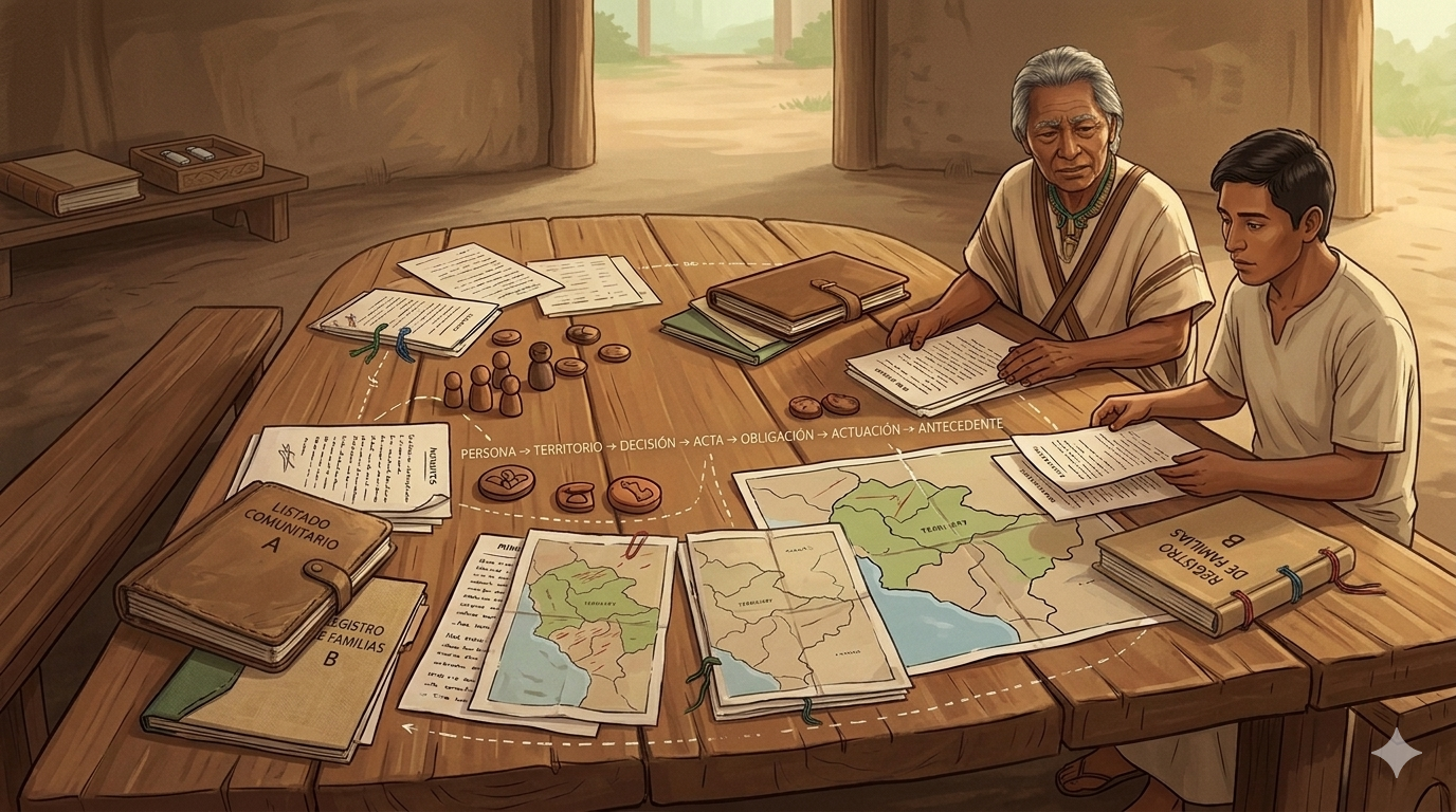 Autoridades organizando información territorial